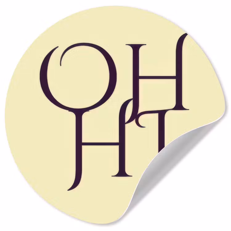 Behangcirkel - Oh hi - Geel - Monogram — 1