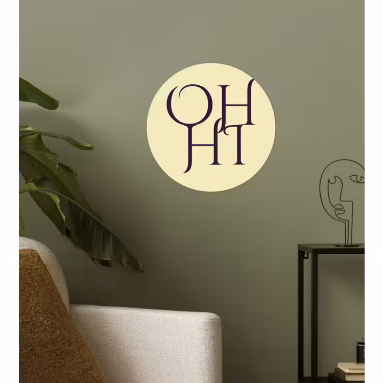 Behangcirkel - Oh hi - Geel - Monogram — 3