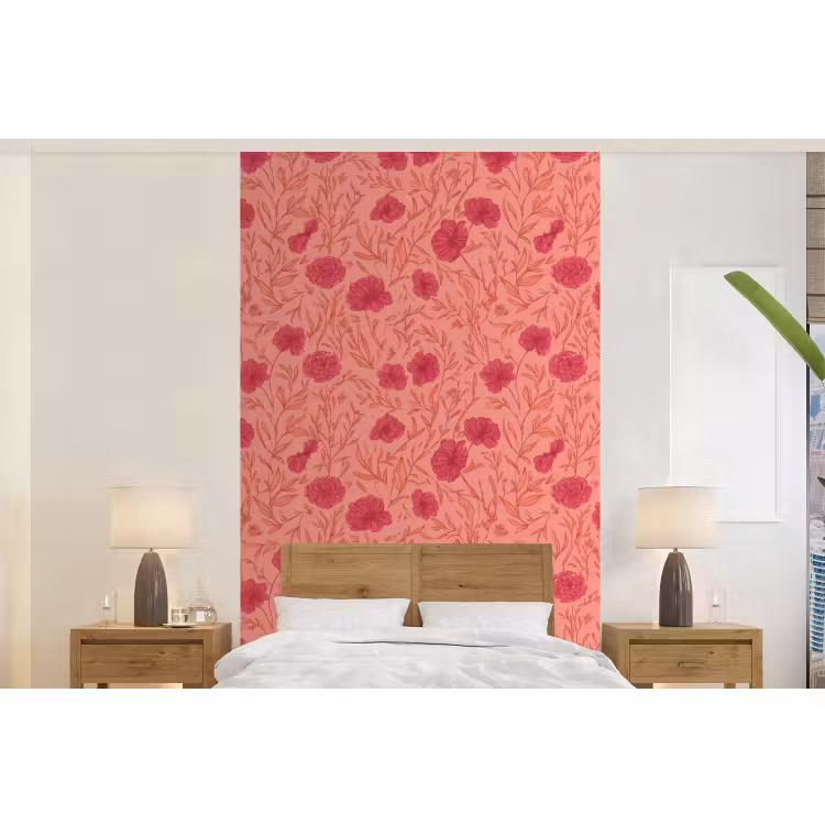 Behang - Weidebloemen - Romantisch - Roze — 5