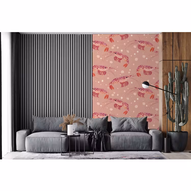 Behang - Garnalen - Stippen - Roze — 2
