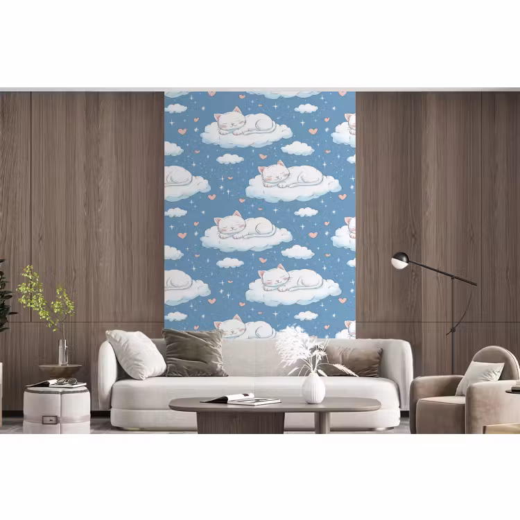 Behang - Kitten - Wolken - Blauw — 3