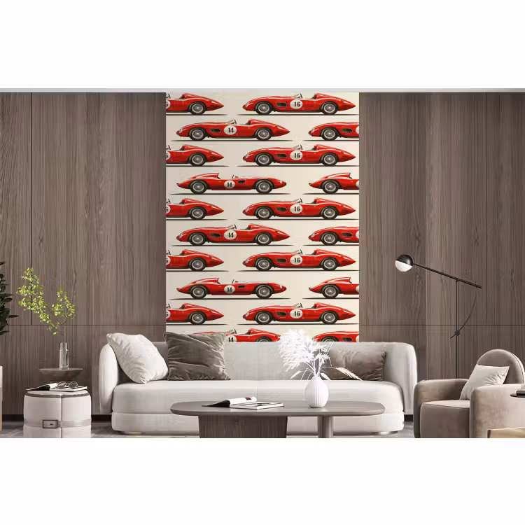 Behang - Raceauto - Retro - Rood — 3