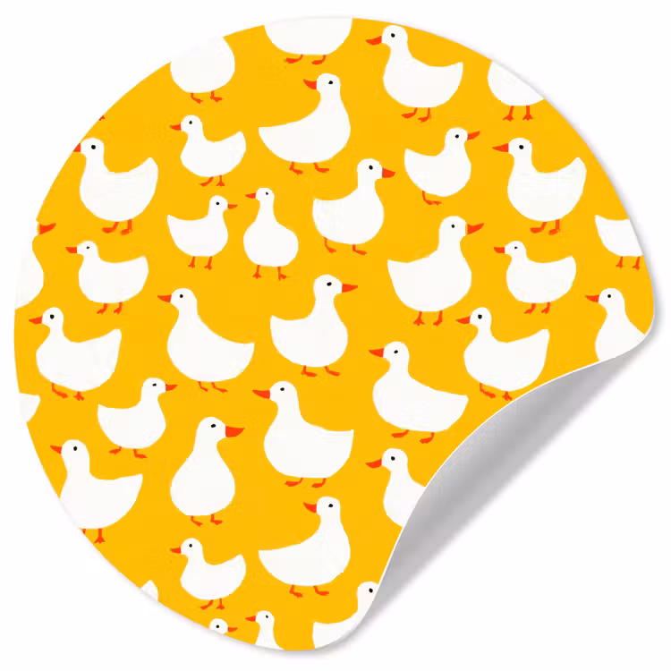 Behangcirkel - Eendjes - Patroon - Geel — 1