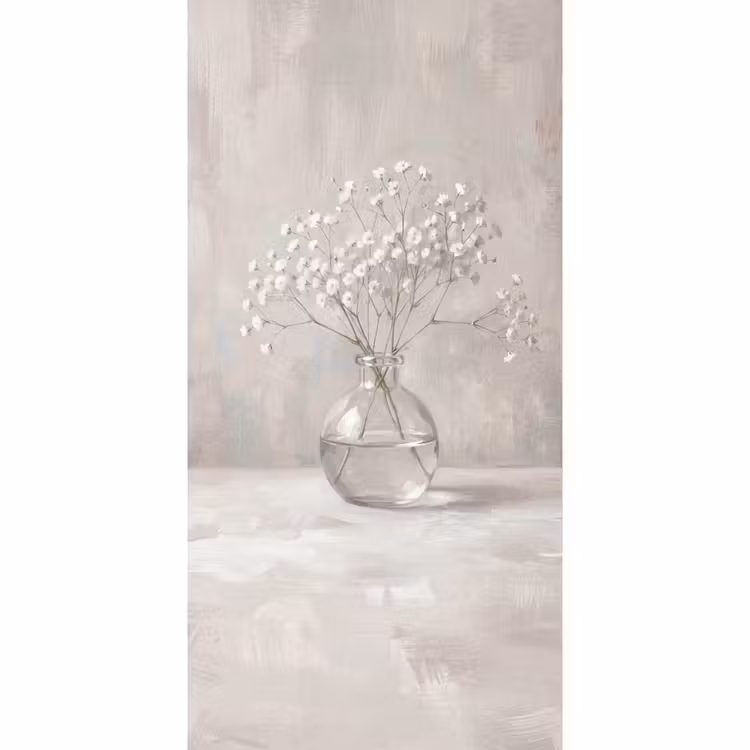 Behang - Gipskruid - Vaas - Wit — 2