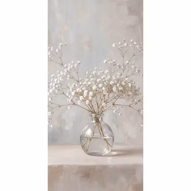 Behang - Vaas - Gipskruid - Wit — 2