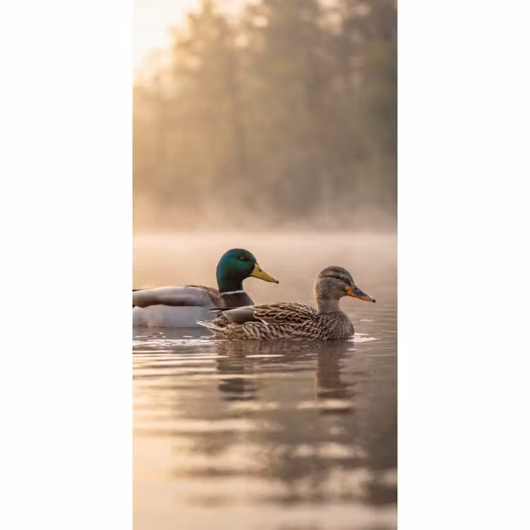 Behang - Eenden - Water - Mist - Natuur — 2