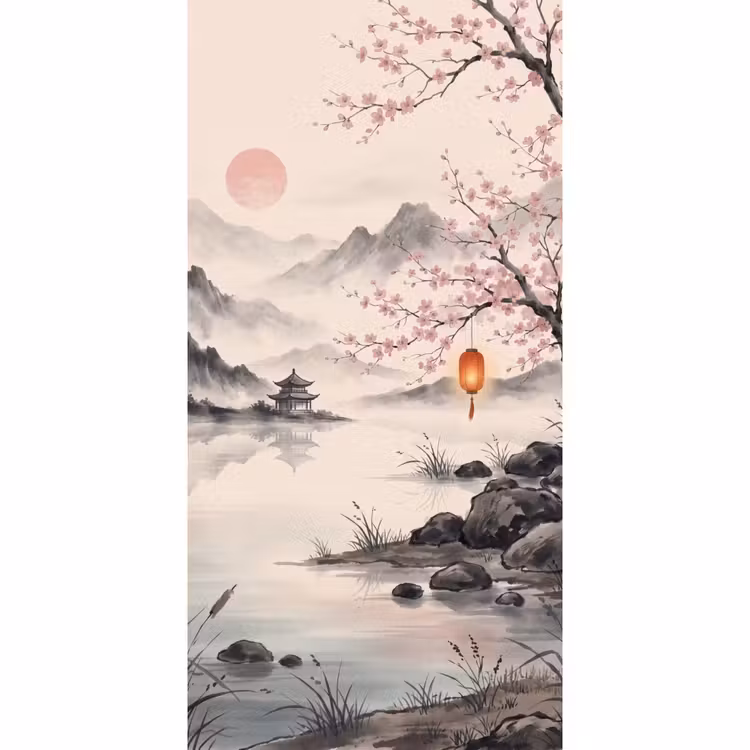 Behang - Zon - Japans - Traditioneel — 2