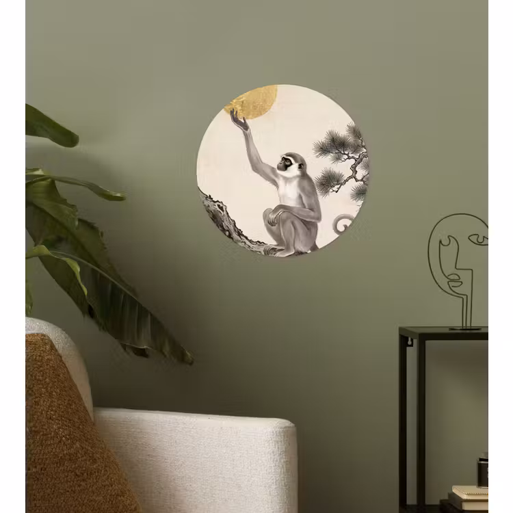Behangcirkel - Aap - Maan - Goud — 3