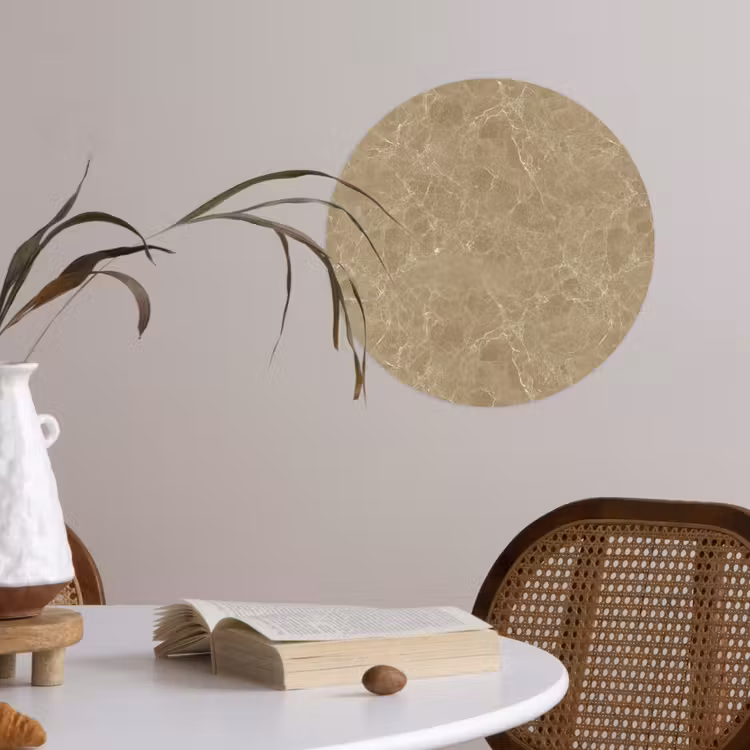 Behangcirkel - Beige - Marmer - Witte aders — 4