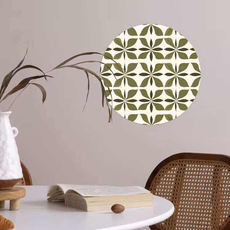 Behangcirkel - Botanisch - Retro - Groen — 4