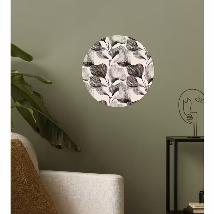 Behangcirkel - Botanisch - Bladeren - Zwart — 3
