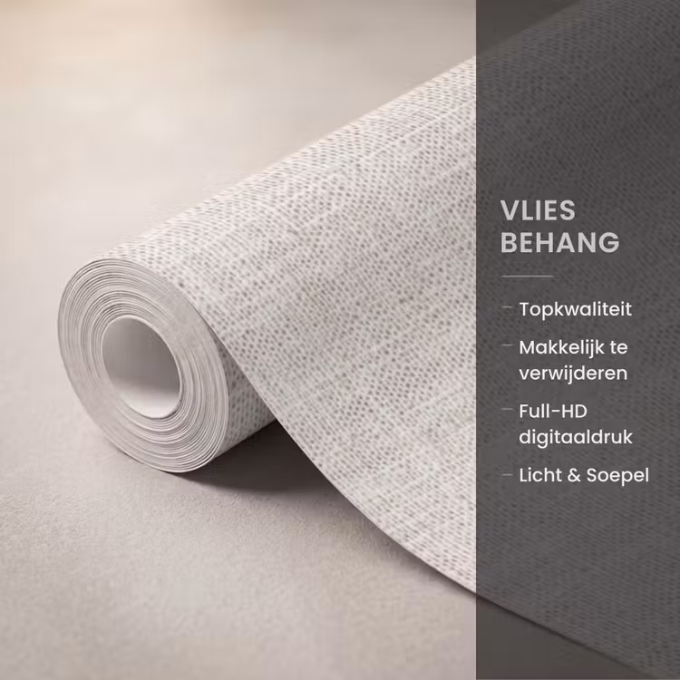 Behang - Linnen - Textuur - Beige — 3