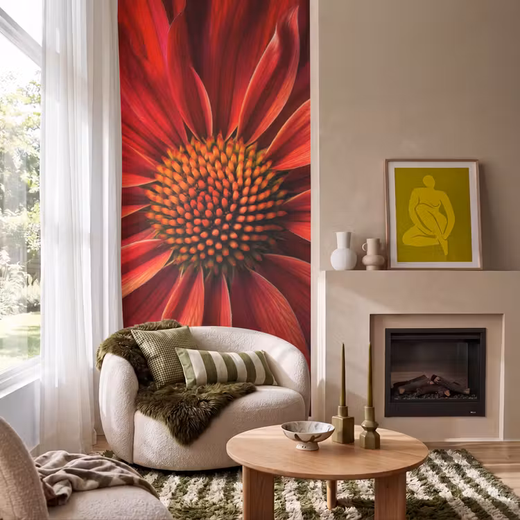 Behang - Close up - Bloem- Rood — 1
