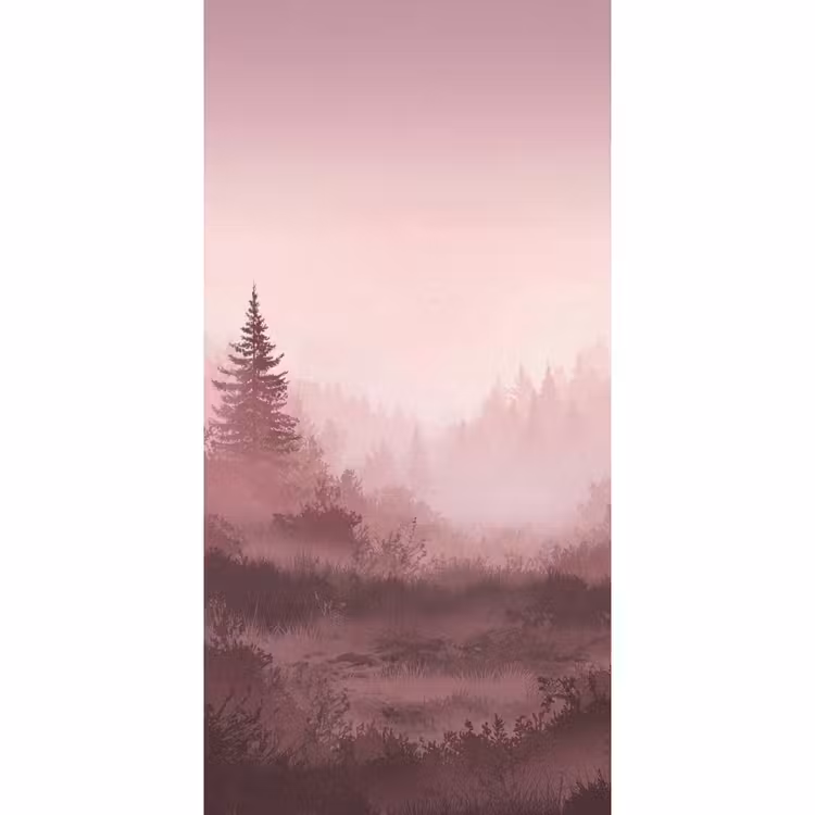 Behang - Landschap - Mistig - Roze — 2
