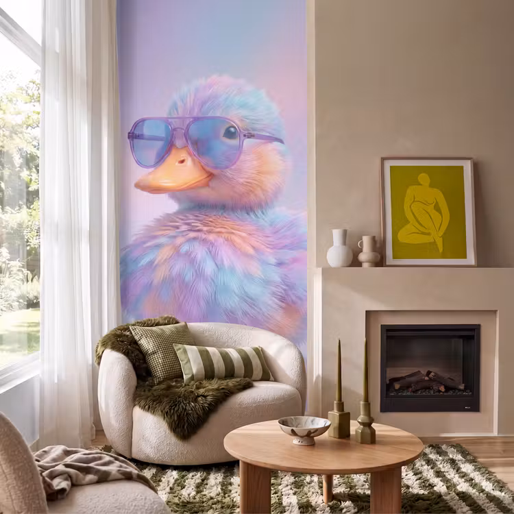 Behang - Eend - bril - Pastel — 1