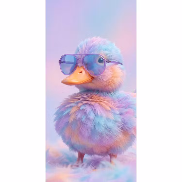 Behang - Eend - bril - Pastel — 2