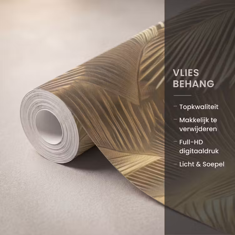 Behang - Palm - Waaier - Goud — 3