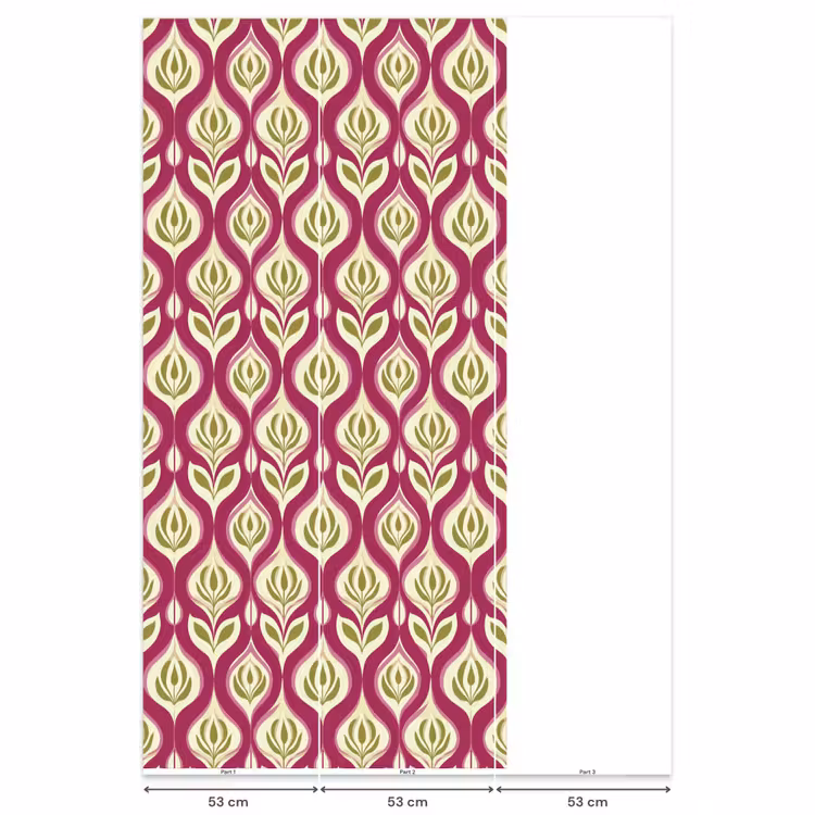 Behang - Retro - Floraal - Paars — 6