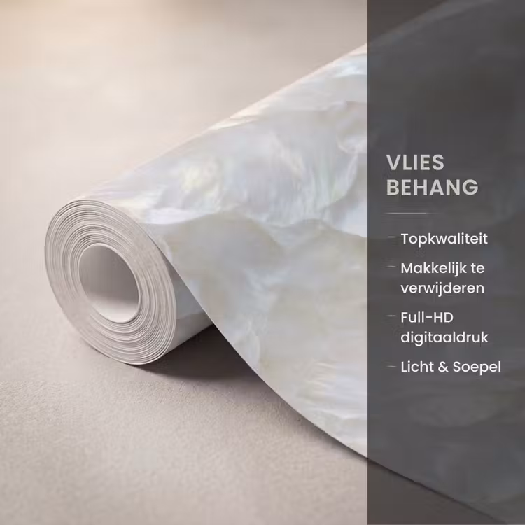 Behang - Parelmoerglans - Wit - Schelp — 3