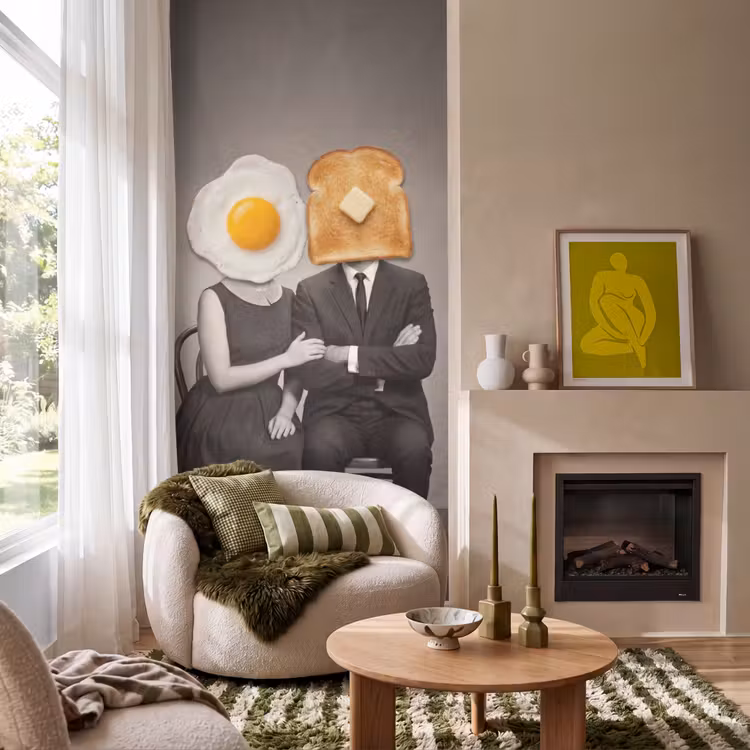 Behang - Ontbijt - Koppel - Ei - Brood — 1
