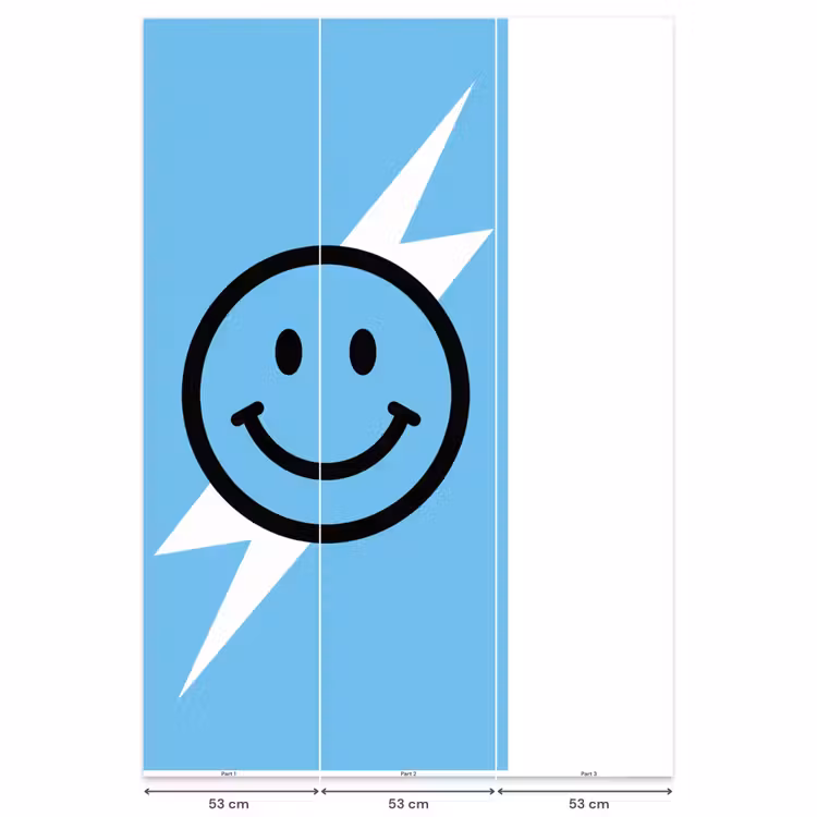 Behang - Smiley - Blauw - Bliksem — 6