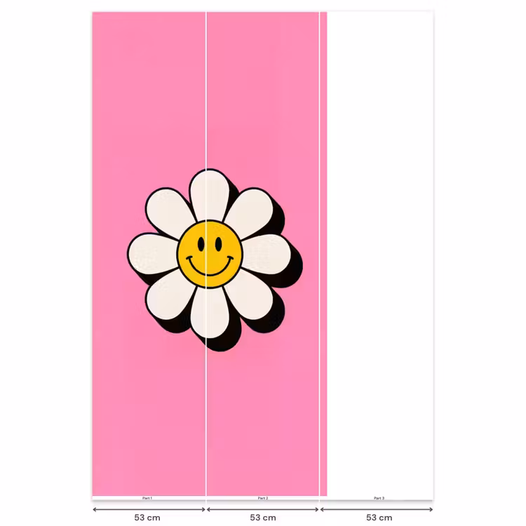 Behang - Smiley - Bloem - Roze — 6