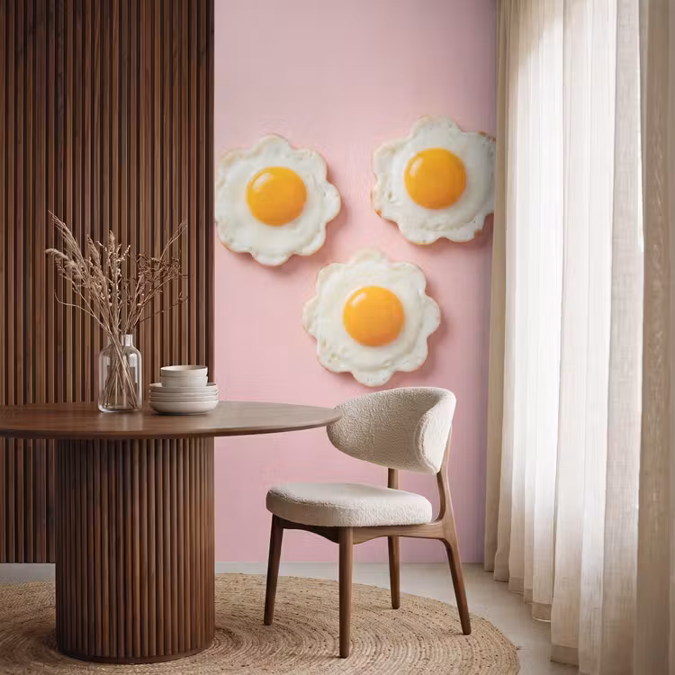 Behang - Eieren - Bloem - Roze — 4
