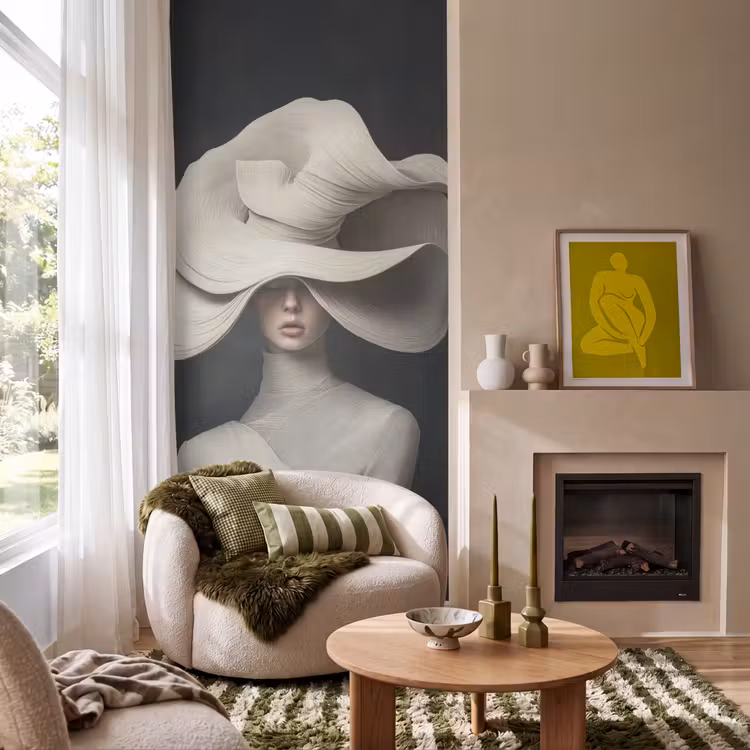 Behang - Modern - Vrouw - Hoed — 1