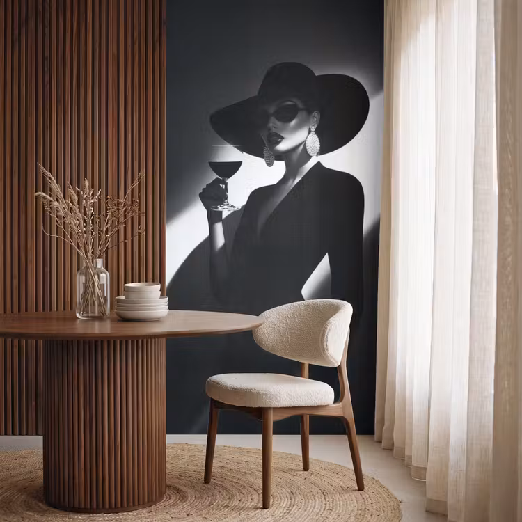 Behang - Vrouw - Wijn - Chic — 4