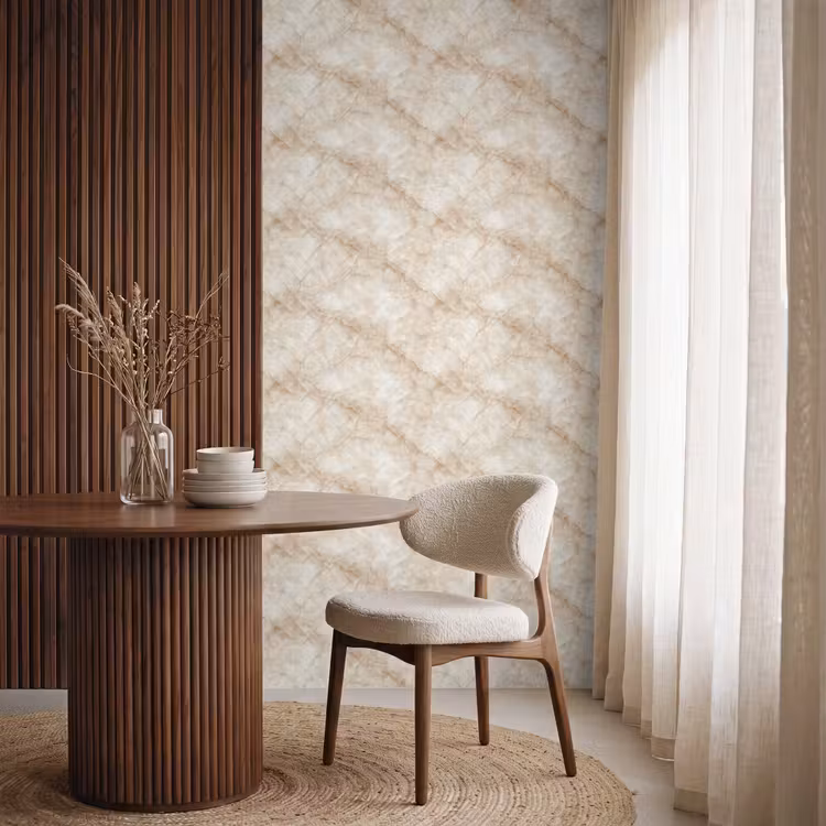 Behang - Kristalstructuur - Bruin - Marmer — 4