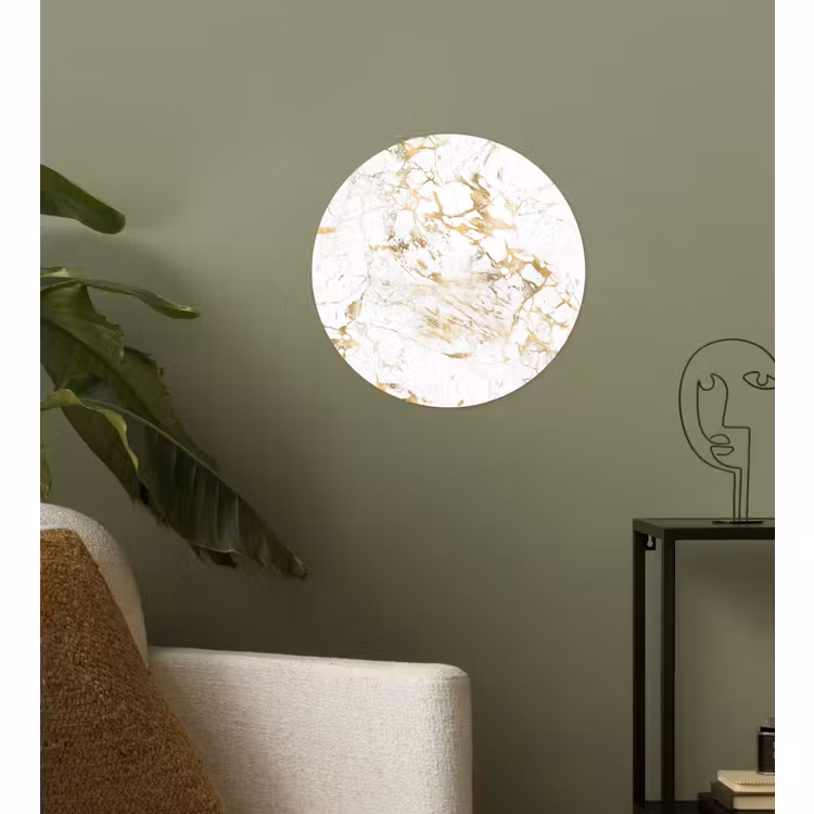 Behangcirkel - Wit - Marmer - Luxe - Goud — 3