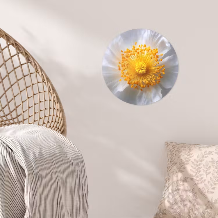 Behangcirkel - Wit - Bloem - Elegant — 5