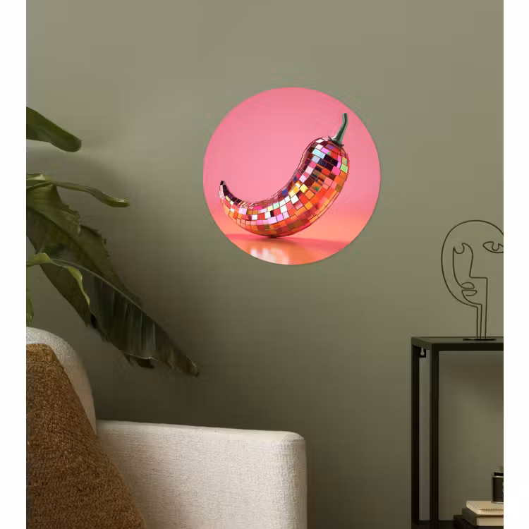 Behangcirkel - Peper - Disco - Rood - Glitter — 3