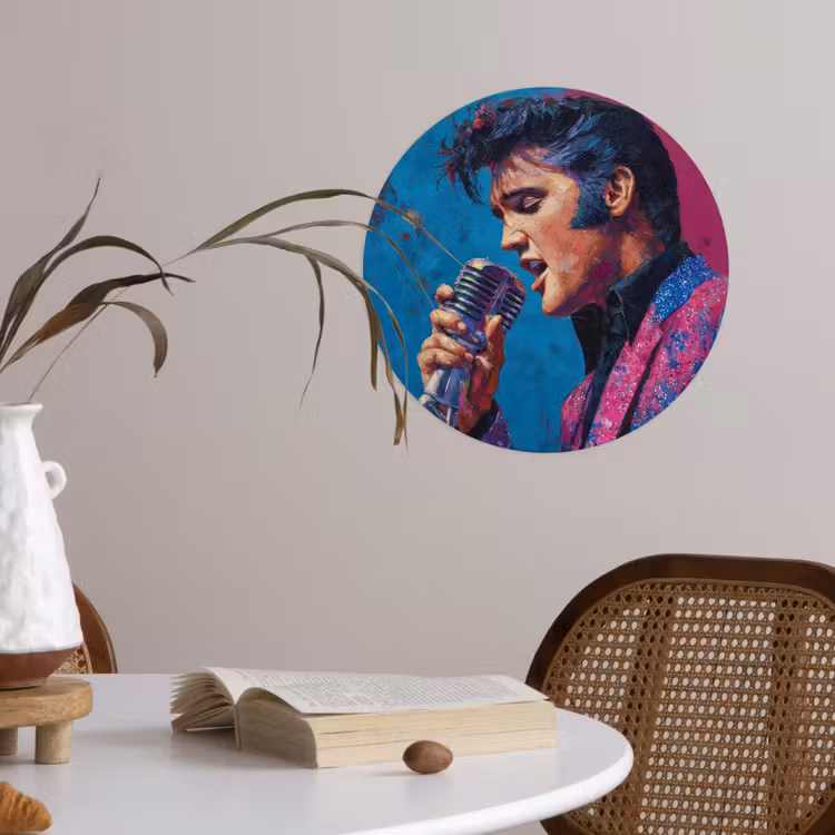 Behangcirkel - Zingende man - Glitterjas - Microfoon — 4