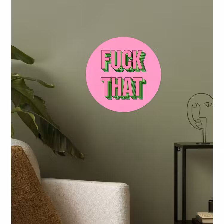Behangcirkel - Tekst - Bold - Roze — 3