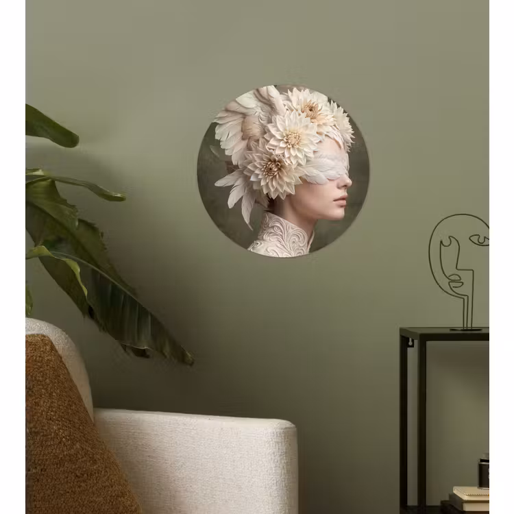 Behangcirkel - Vleugels - Vrouw - Wit — 3