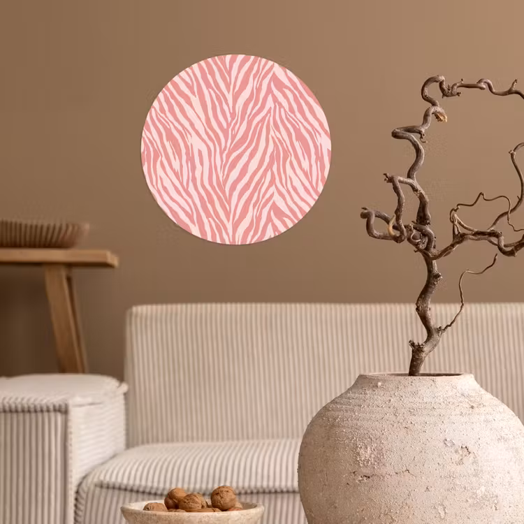 Behangcirkel - Zebra - Print - Roze — 2