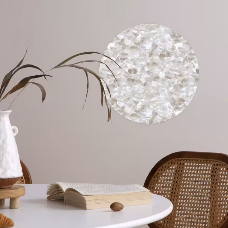 Behangcirkel - Wit - Penseelstreken - Reliëfeffect — 4