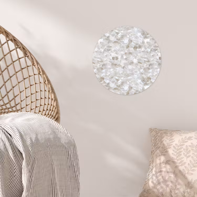 Behangcirkel - Wit - Penseelstreken - Reliëfeffect — 5