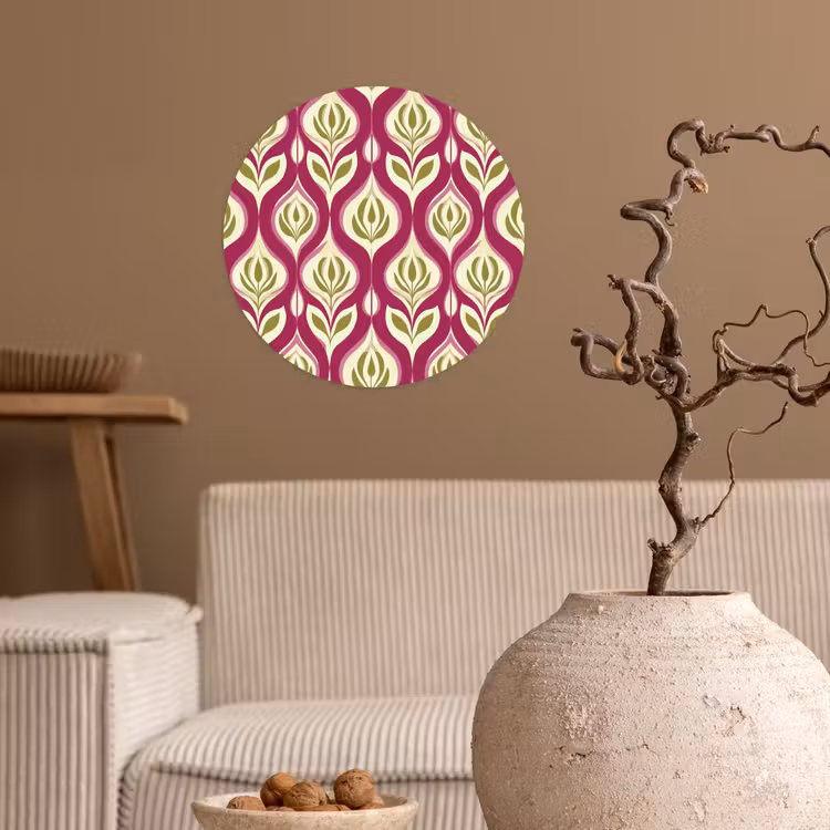 Behangcirkel - Retro - Floraal - Paars — 2