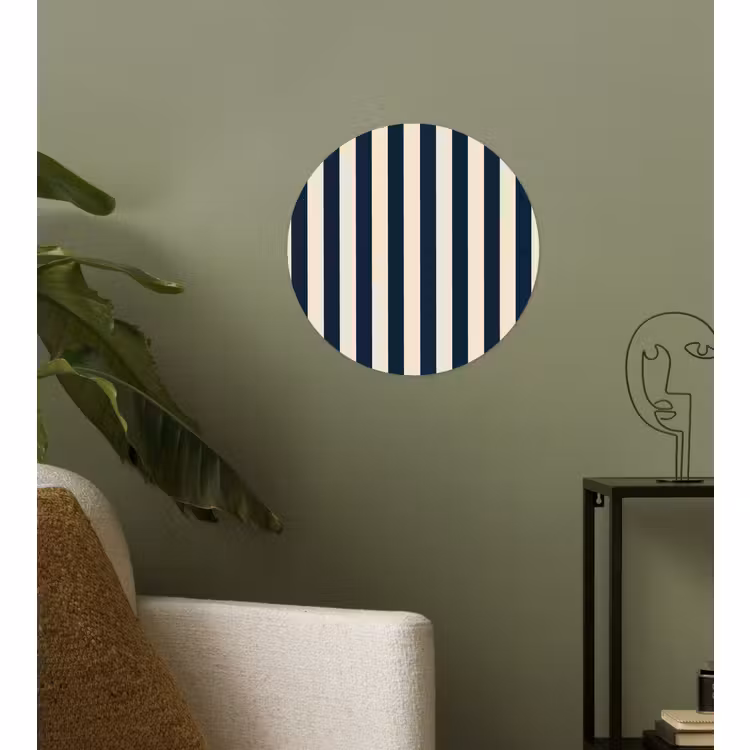 Behangcirkel - Verticale strepen - Blauw - Crème — 3