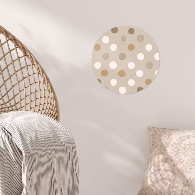 Behangcirkel - Polka - Dots - Beige — 5