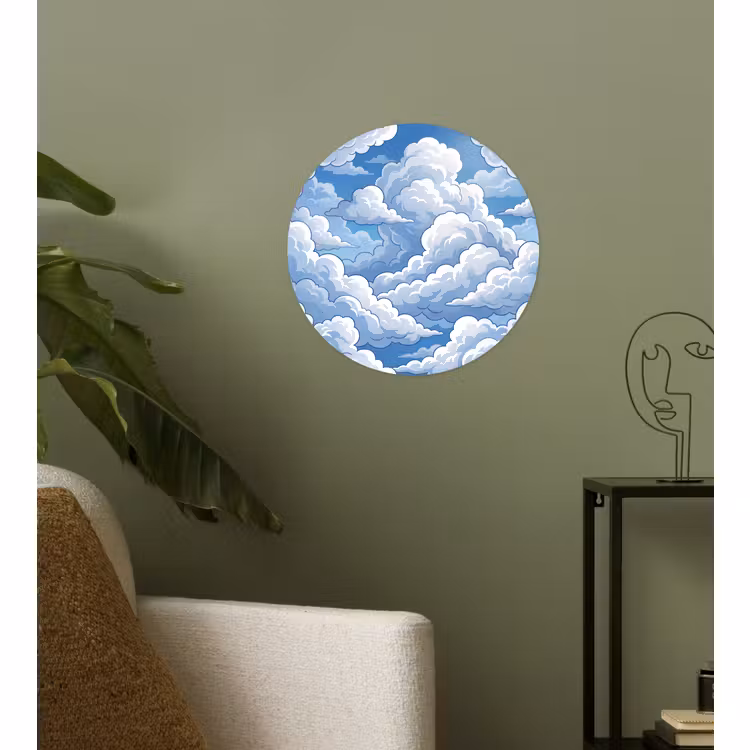 Behangcirkel - Wolken - Hemel - Abstract - Wit — 3