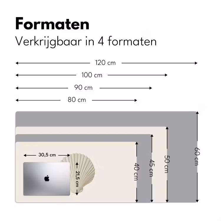 Bureau onderlegger - Schelp - Minimalistisch - Wit — 7