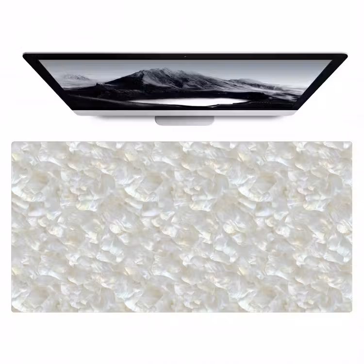 Bureau onderlegger - Parelmoerglans - Wit - Schelp — 1