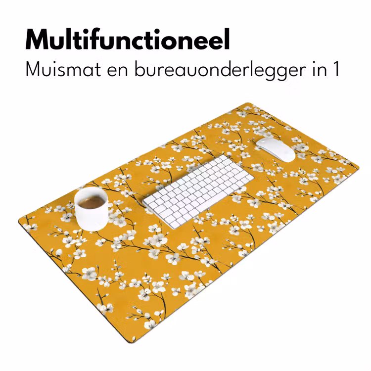 Bureau onderlegger - Bloesemtak - Aquarel - Geel — 7