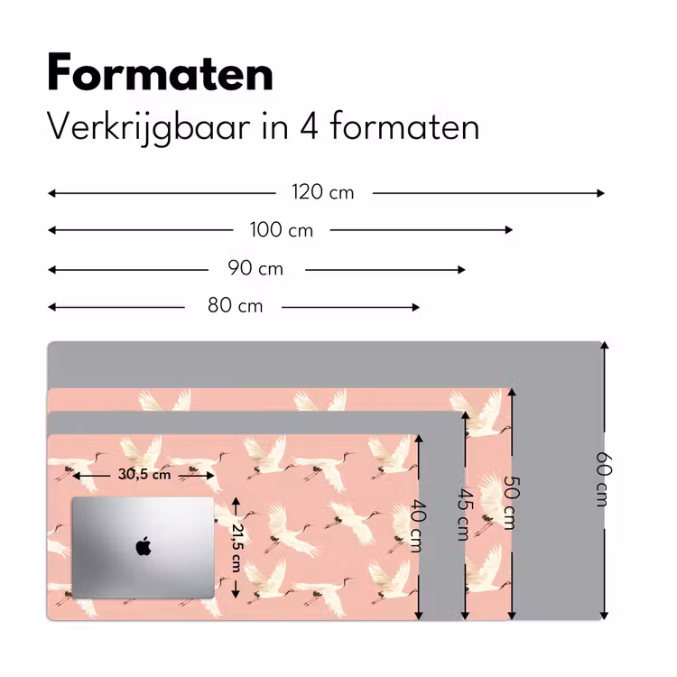 Bureau onderlegger - Modern - Kraanvogels - Roze — 8