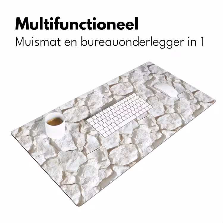 Bureau onderlegger - Structuur - Rots - Wit — 7