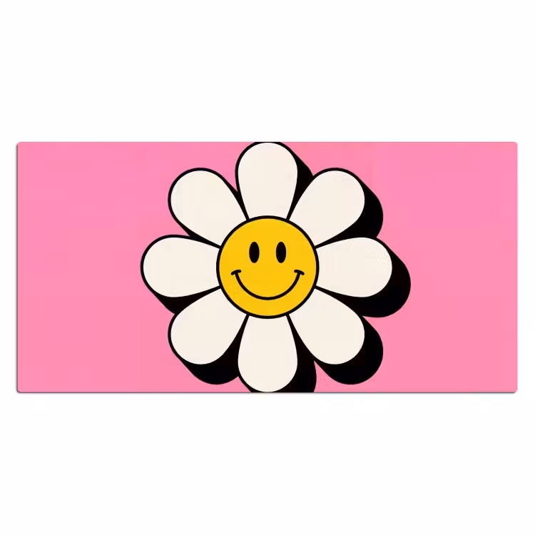 Bureau onderlegger - Smiley - Bloem - Roze — 2
