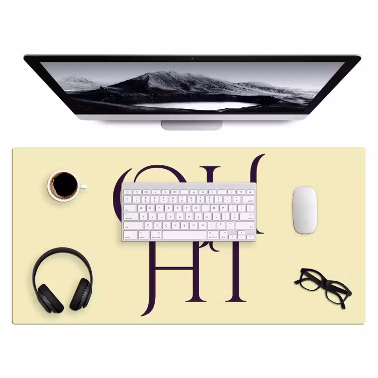 Bureau onderlegger - Oh hi - Geel - Monogram — 4